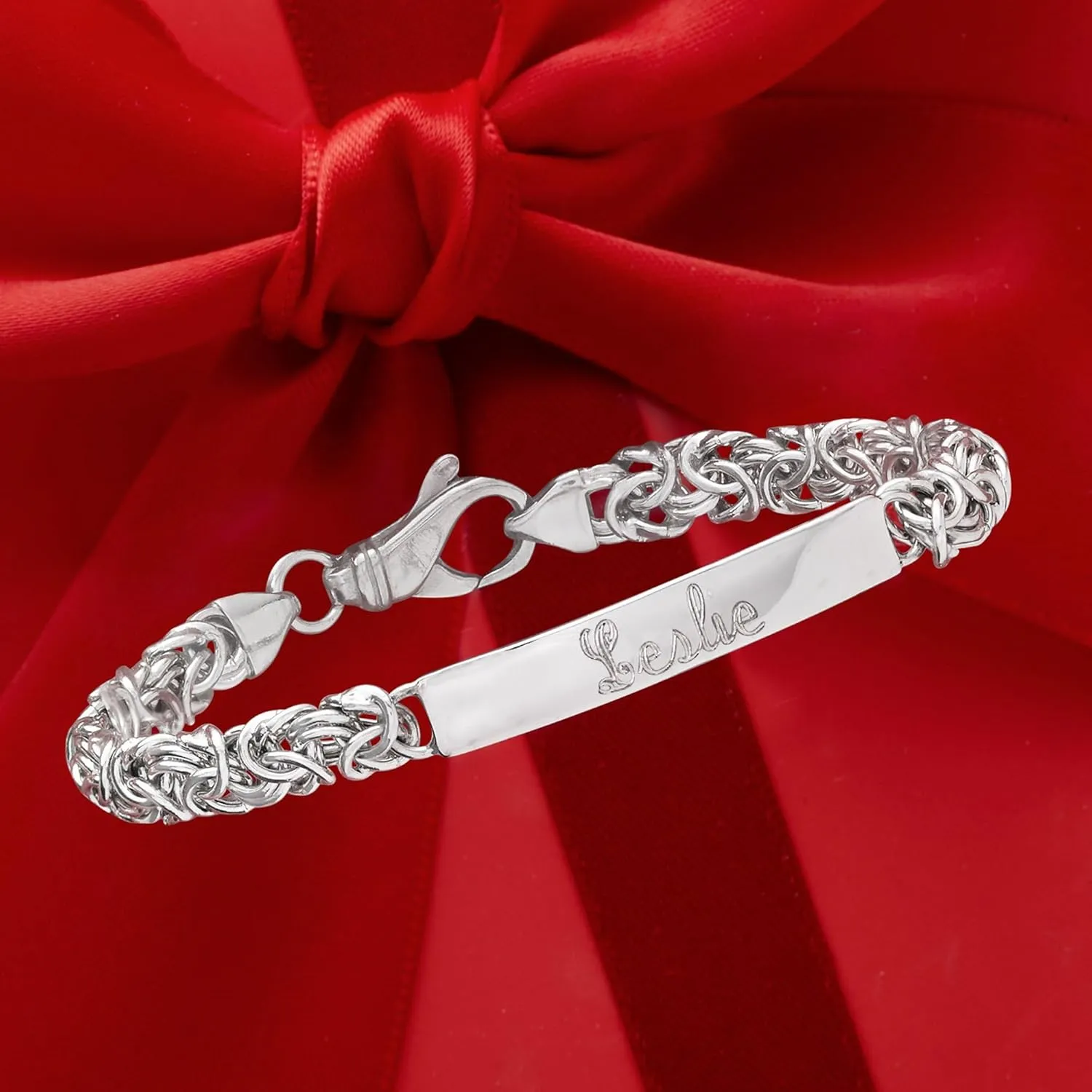 Ross-Simons Italian Sterling Silver Byzantine Personalized Id Bracelet