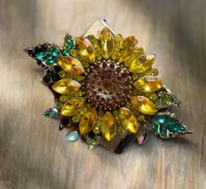 Sandra Ling - Wild Sunflower Leopard Genuine Leather Bracelet
