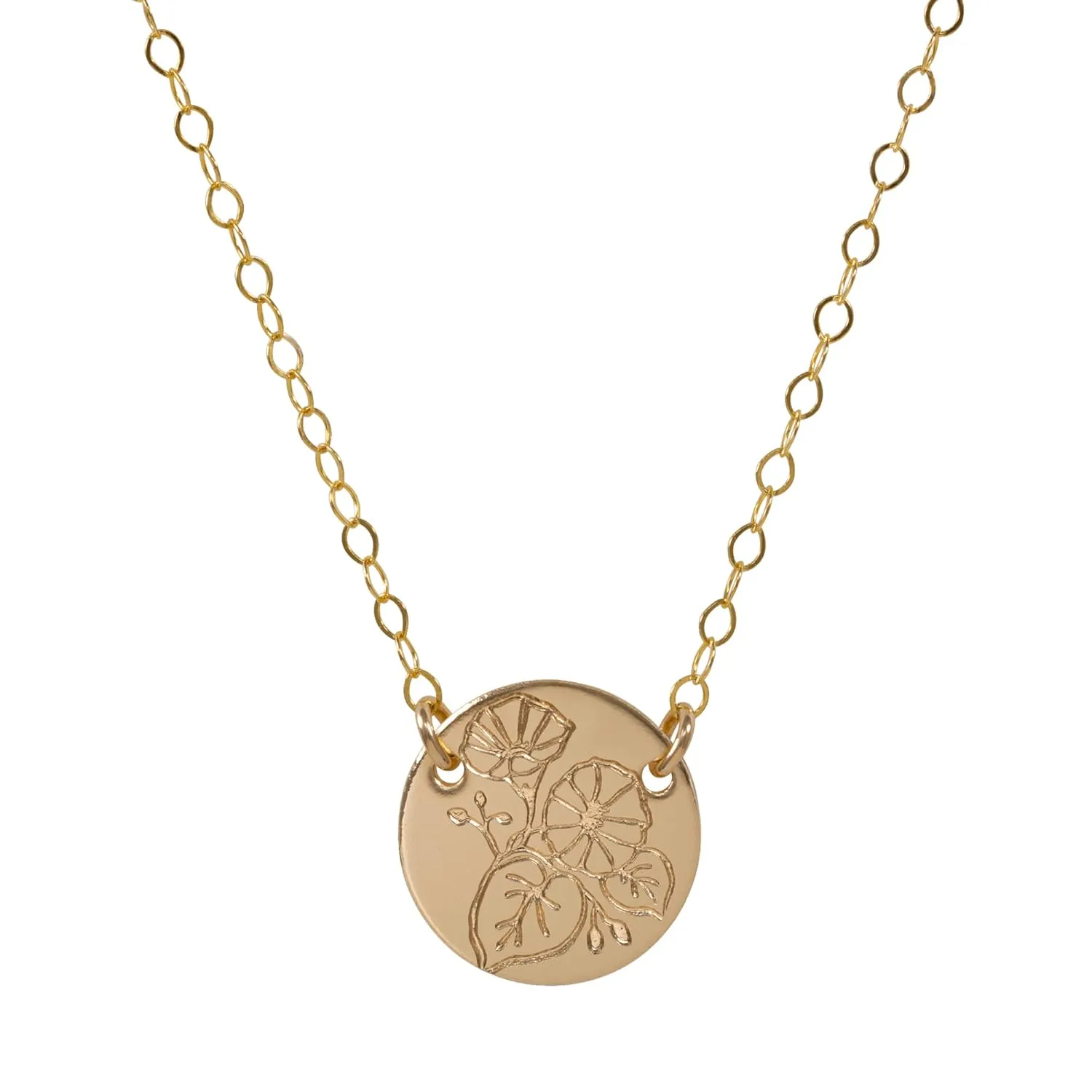 September Birth Flower Necklace for Women, 14K Gold Filled Morning Glory Pendant Necklace, Personalized September Birthday Gift, Personalized Birth Month Flower Jewelry