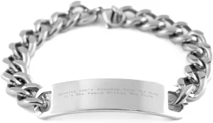 Serenity Isn't Freedom from The Storm Bracelet,Sobriety Gifts for Men Women,Gifts for Sobriety,Sobriety Bracelet,Serenity Prayer,Sober Gifts,Cuban Bracelet