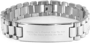 Serenity Isn't Freedom from The Storm Bracelet,Sobriety Gifts for Men Women,Gifts for Sobriety,Sobriety Bracelet,Serenity Prayer,Sober Gifts,Ladder Bracelet