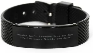Serenity Isn't Freedom from The Storm Bracelet,Sobriety Gifts for Men Women,Gifts for Sobriety,Sobriety Bracelet,Serenity Prayer,Sober Gifts,mesh Bracelet