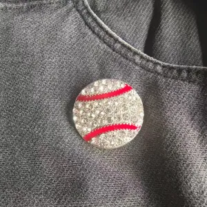 Shiny Rhinestone Baseball Rugby Basketball Enamel Pin Creative Lapel Brooch for Women Men Sports Fans Jackets Backpack Hats Clothes Gift