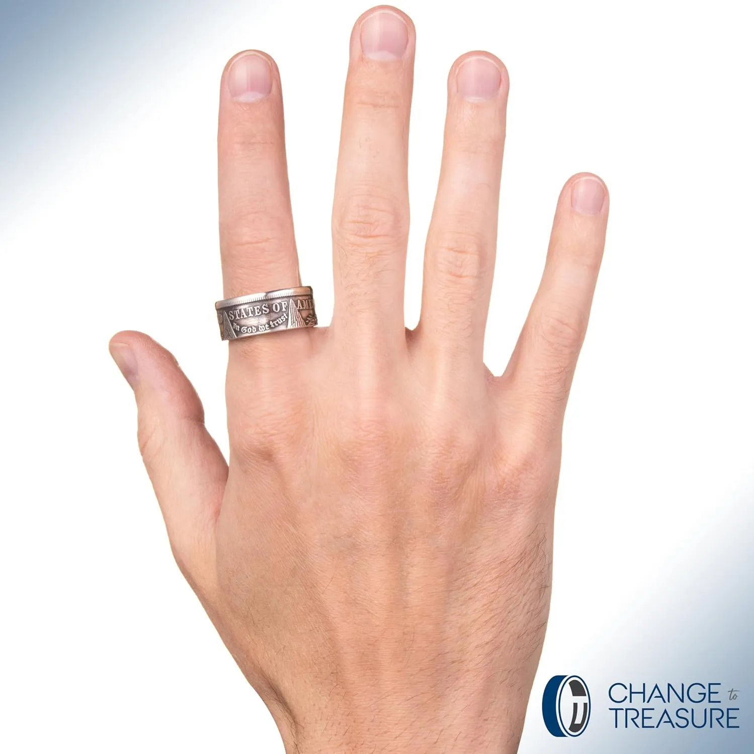 Silver Mens Rings - Handcrafted 1921 Morgan Silver Dollar Rings Made In USA | Men's Rings Silver Crafted from Authentic Silver Coins | Real Silver Rings for Men | Change To Treasure (Patina, 10)