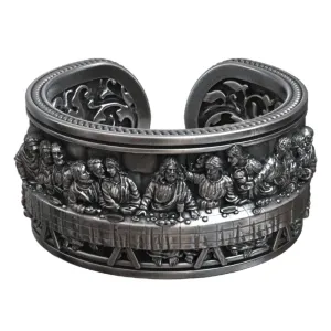 SilverDia Leonardo The Last Supper Jesus Ring Ancient Religious Ring Anxiety Ring Christian Ring Catholic Jewelry Handmade Sterling Silver Mens Womens Adjustable Ring Faith Engraved Band Ring