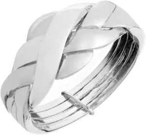 Silverly Puzzle Rings Women Sterling Silver - 925 Sterling Silver Ring - Braided Woven Multiband Promise Ring for Men - Women's Wedding Band - Turkish Wedding Rings His and Hers