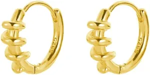 SLUYNZ 925 Sterling Silver Twist Hoop Earrings for Women Huggie Minimalist Punk Earrings