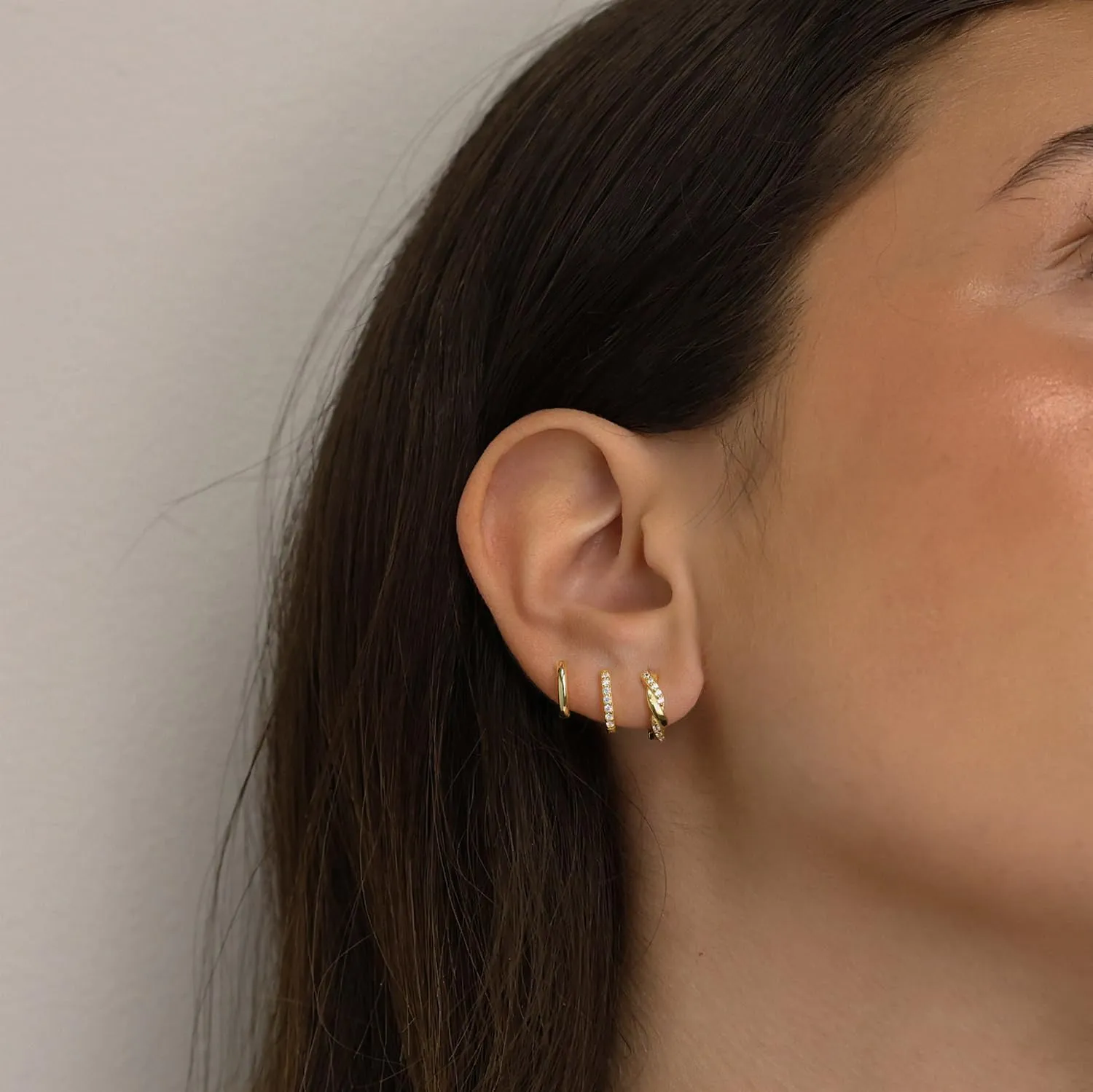 Small Gold Hoop Earrings Set for Women, 14K Gold Plated Stack Hypoallergenic Huggie Hoop Earrings for Women Trendy Dainty Cartilage Cubic Zirconia Earrings Multiple Piercing Jewelry Gifts