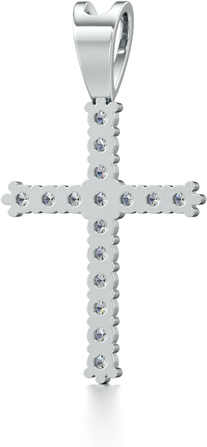 Solid Gold and Diamonds Holy Cross Pendant, Religious Jewelry, Unisex Jewelry