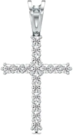 Solid Gold and Diamonds Holy Cross Pendant, Religious Jewelry, Unisex Jewelry