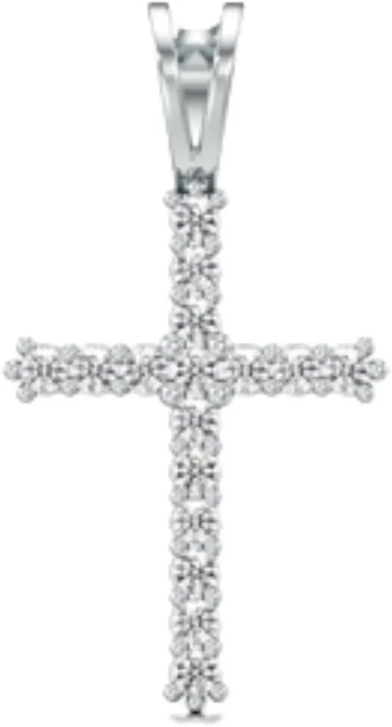 Solid Gold and Diamonds Holy Cross Pendant, Religious Jewelry, Unisex Jewelry