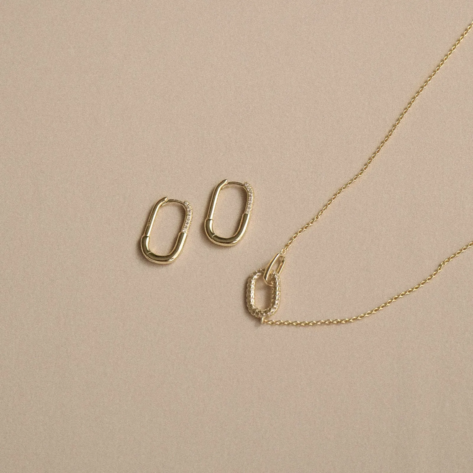 Sparkle Oblong CZ GP Necklace