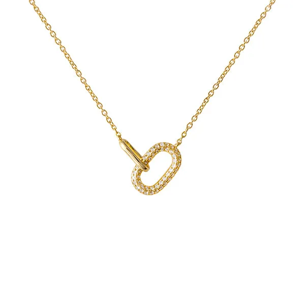Sparkle Oblong CZ GP Necklace