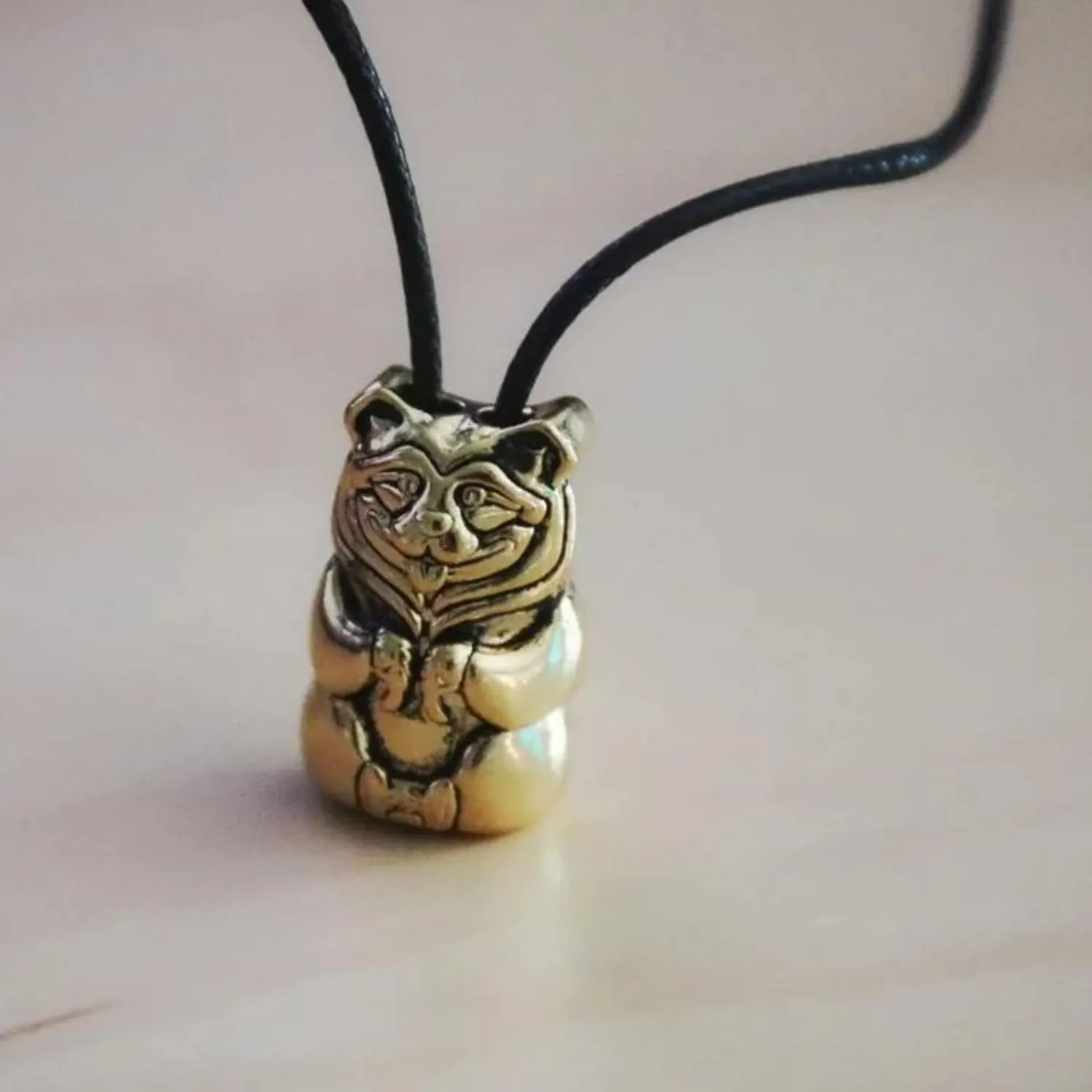 Spirit Animal Tribal Bead Necklace Native American Zodiac Unique Symbolic Inspirational Gold Pendant