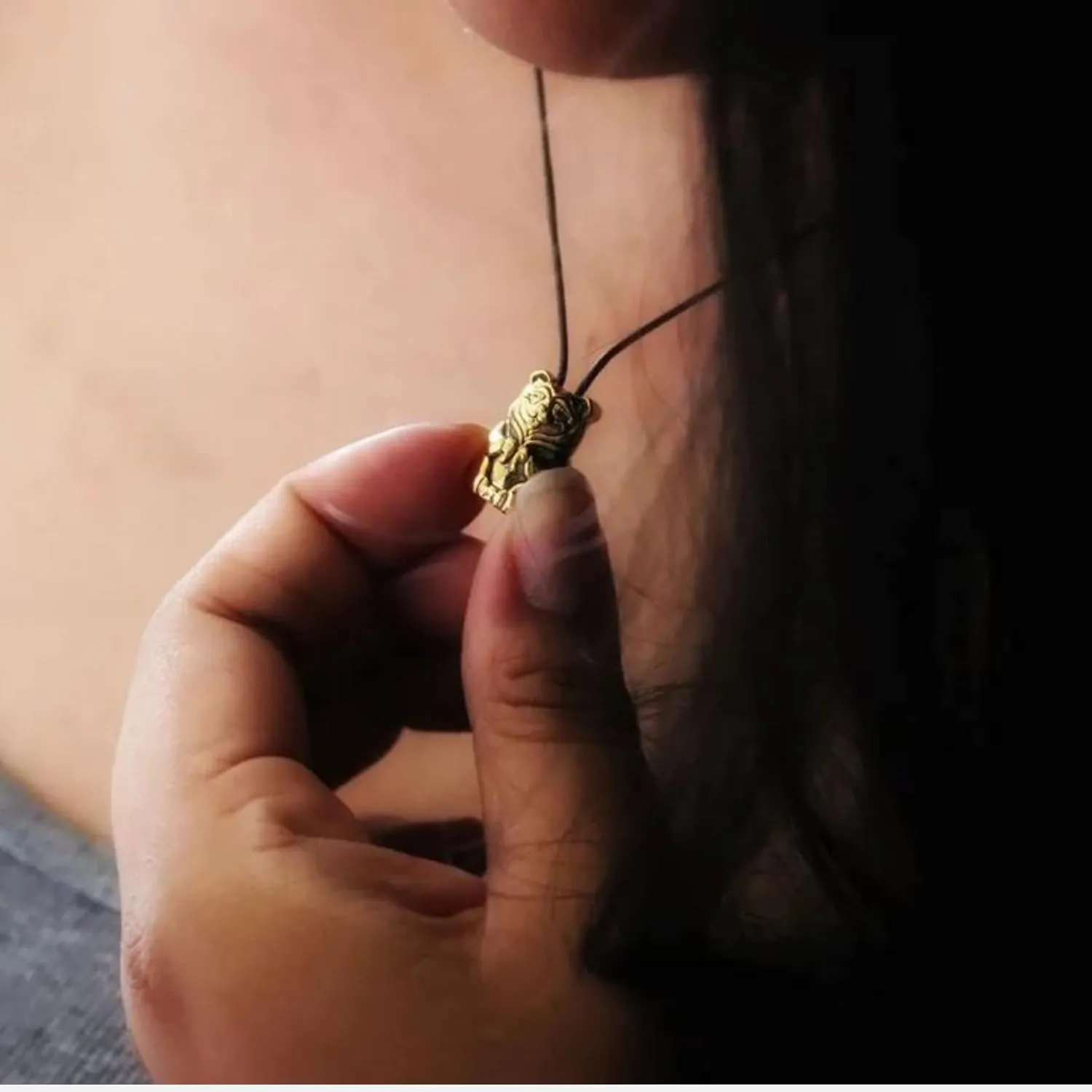 Spirit Animal Tribal Bead Necklace Native American Zodiac Unique Symbolic Inspirational Gold Pendant