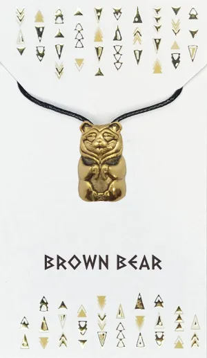 Spirit Animal Tribal Bead Necklace Native American Zodiac Unique Symbolic Inspirational Gold Pendant