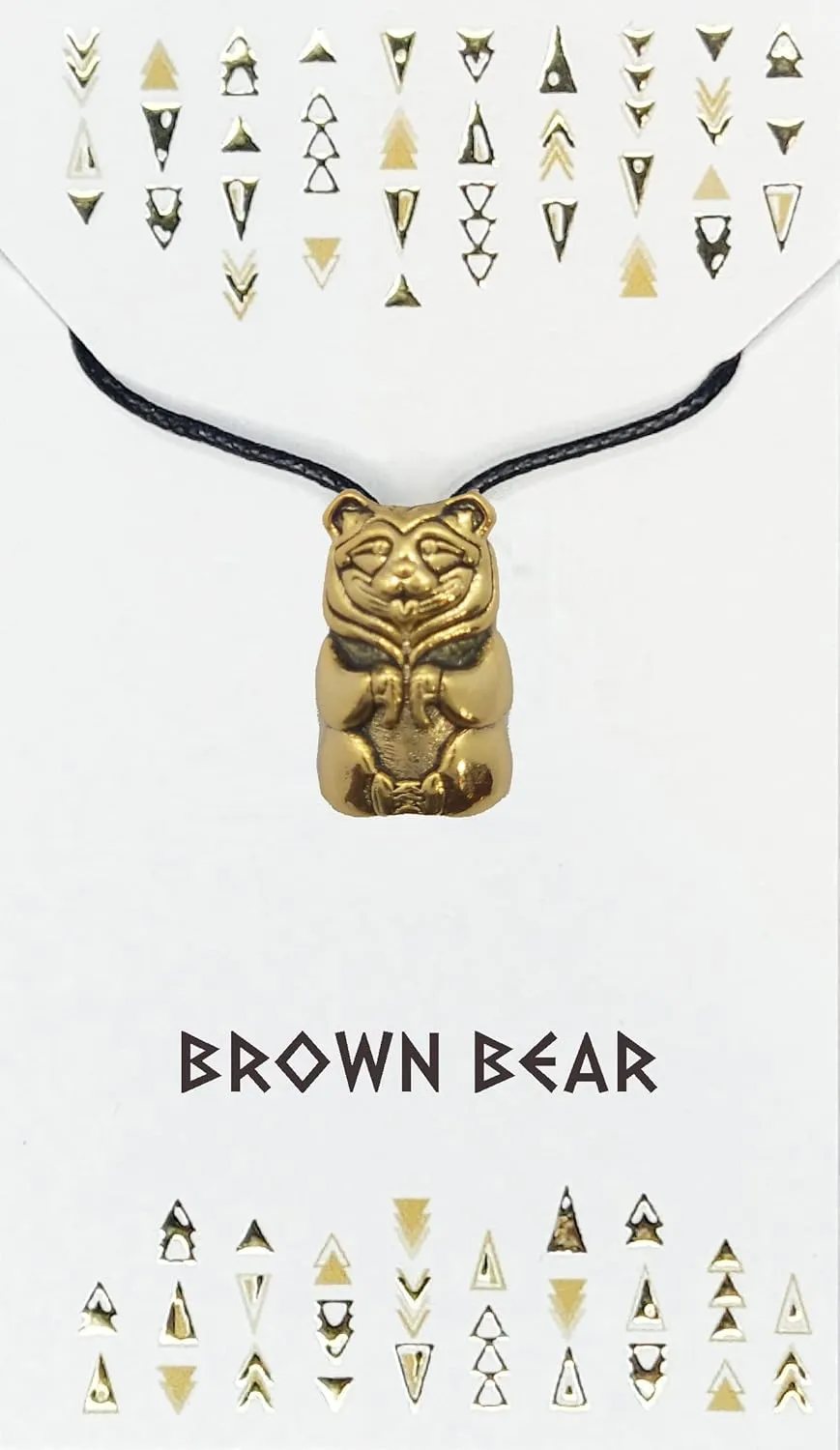 Spirit Animal Tribal Bead Necklace Native American Zodiac Unique Symbolic Inspirational Gold Pendant