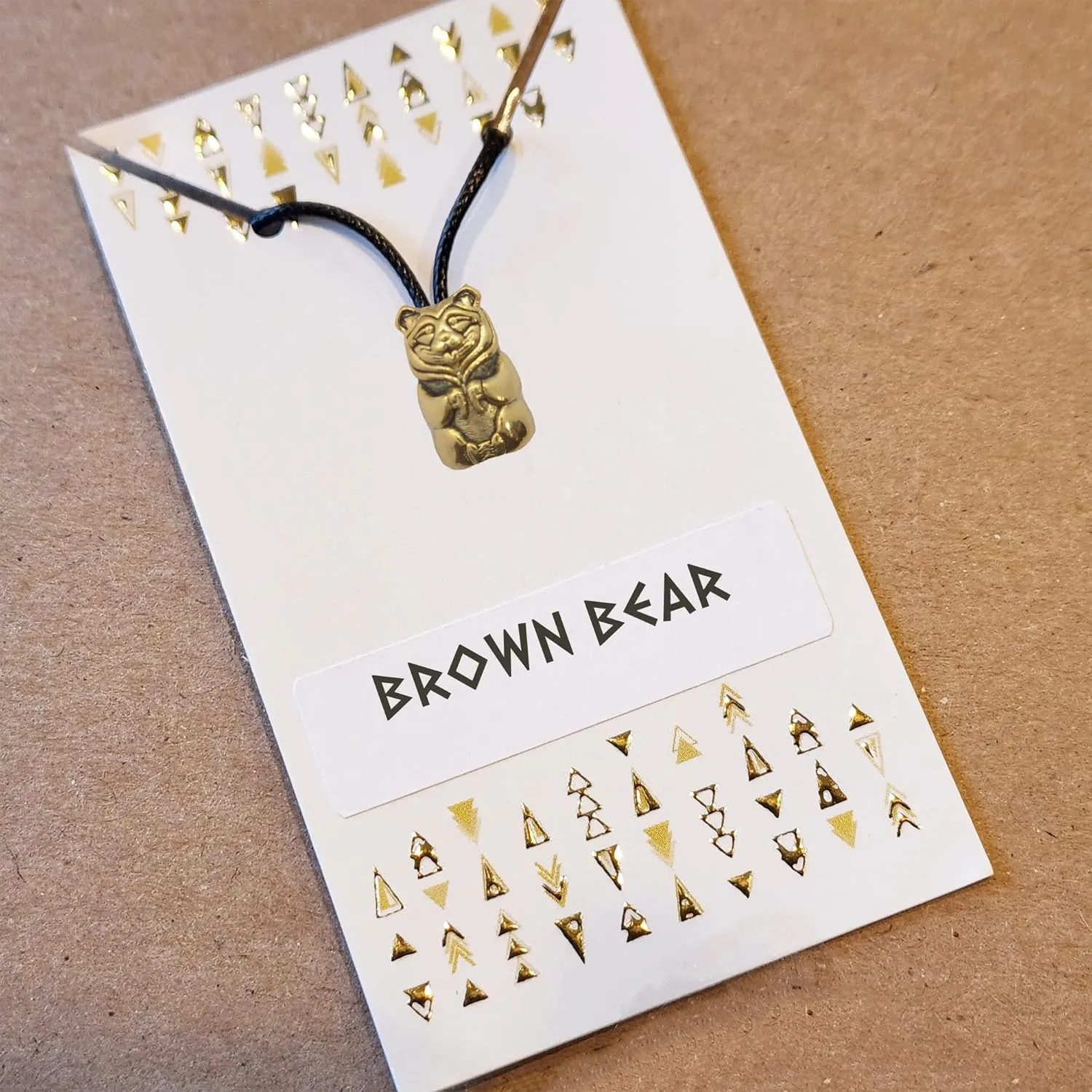 Spirit Animal Tribal Bead Necklace Native American Zodiac Unique Symbolic Inspirational Gold Pendant