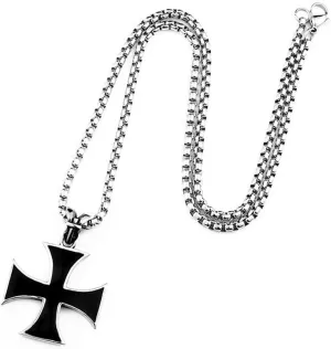 Stainless Solid Steel Unique Trendy Iron Cross Necklace Pendant For Man & Woman Lover Gift