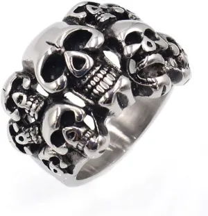 Stainless Steel Gothic Skull Vintage Antique Style Biker Rings Cocktail Party Rings Comfort Fit Size 7-11 Stainless Steel Gothic Skull Vintage Antique Style Biker Rings Cocktail Party Rings Comfort Fit Size 7-11