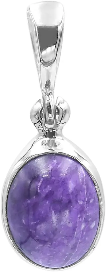Starborn Oval Sugilite Pendant in 925 Sterling Silver