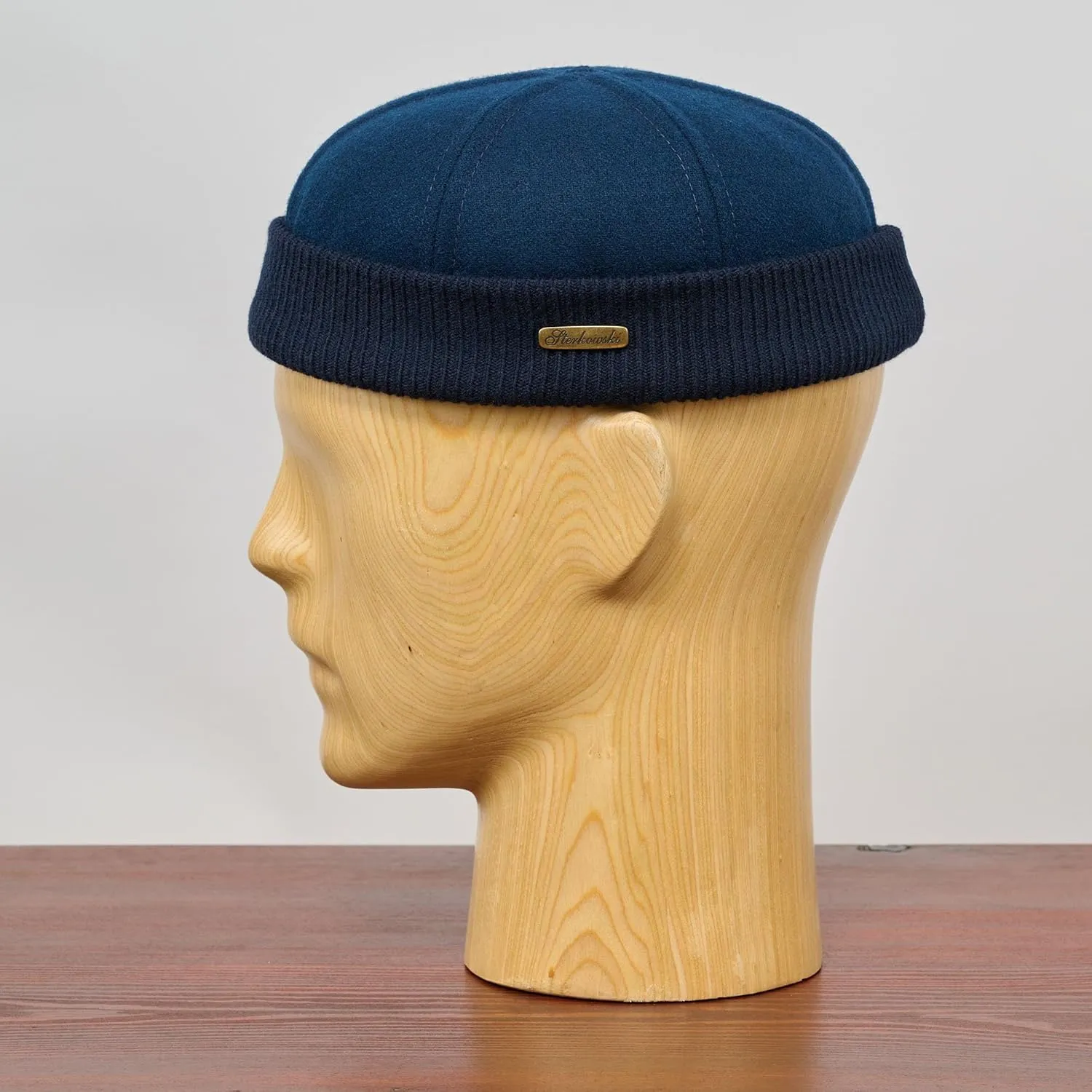 Sterkowski Navy Watch Cap | Woolen Beanie for Men and Women | Warm Classic Seaman Hat with Ribbing