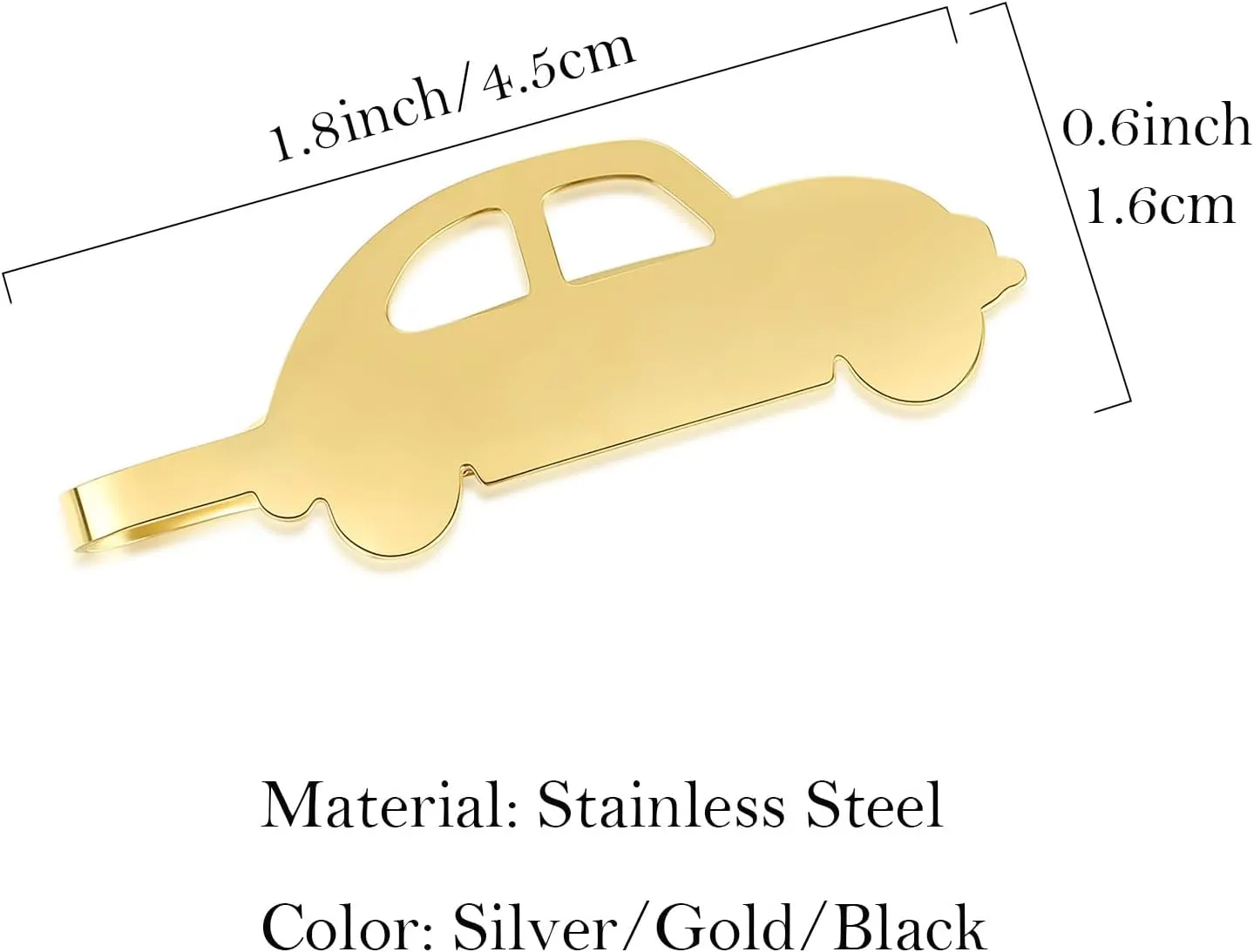 STJARNA Unique Tie Clip Car Stainless Steel Tie Bar Personalized Gift for Men