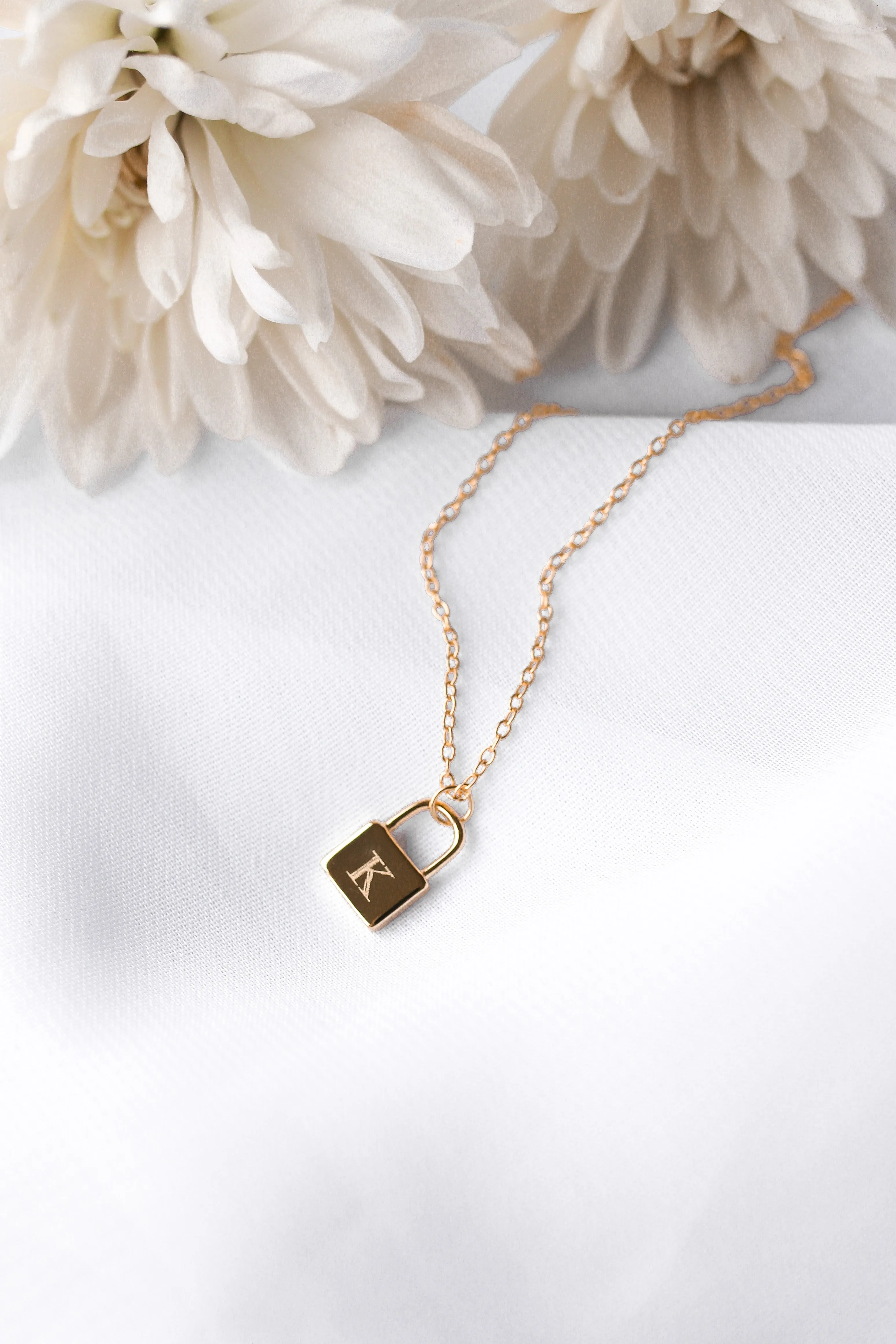 Talise - Monogram Sterling Silver Padlock Necklace
