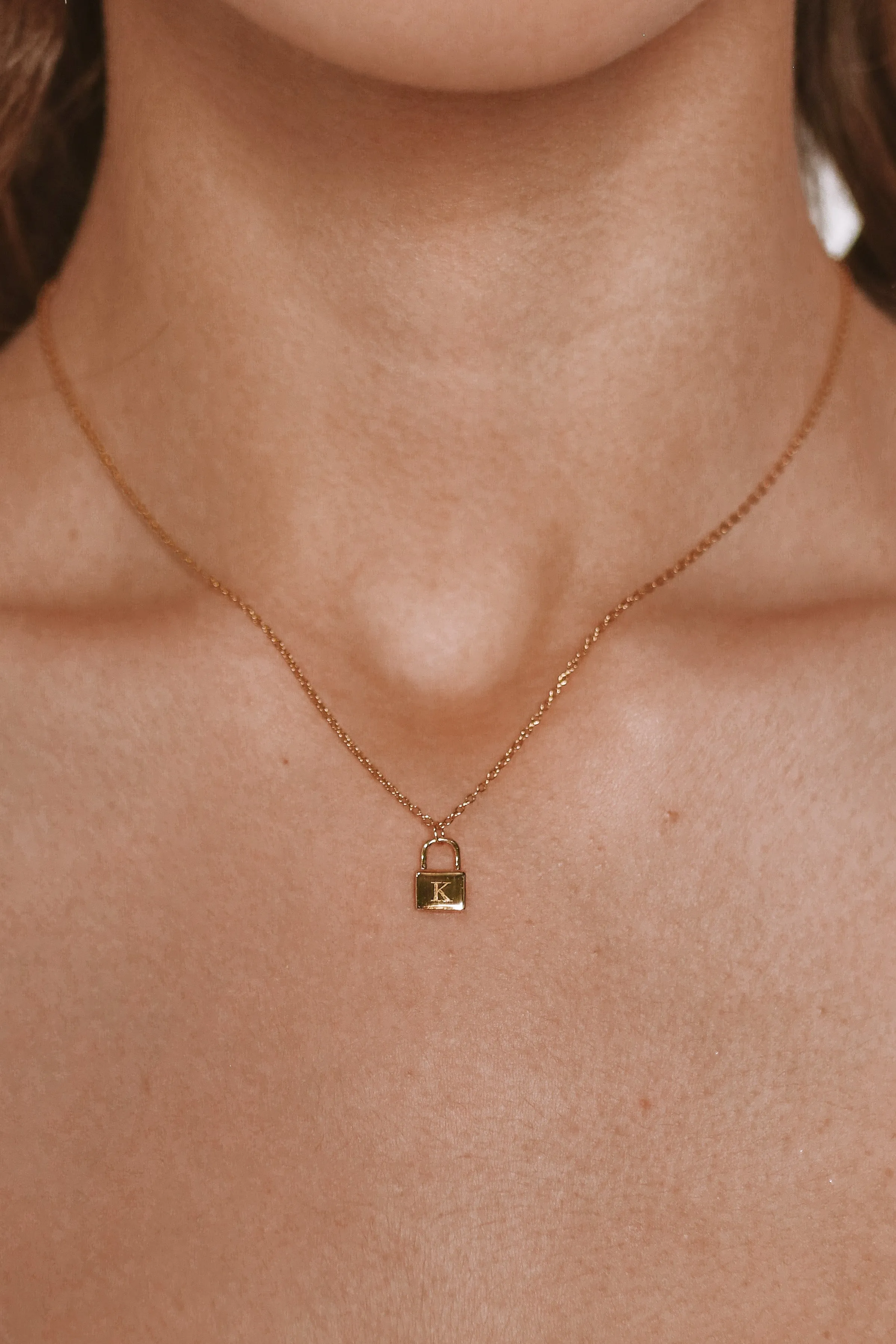 Talise - Monogram Sterling Silver Padlock Necklace