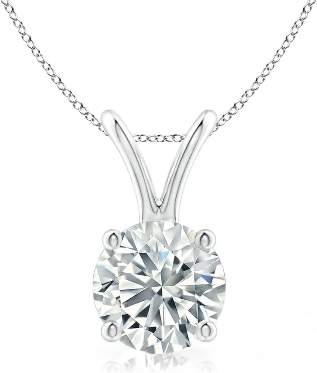 The Diamond Deal .25-1.00 Carat Round Brilliant Solitaire IGI Certifed Lab-Grown Diamond Solitaire Pendant Necklace | 14k Yellow or White or Rose/Pink Gold With 18" Gold Chain