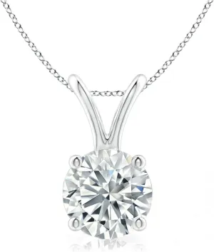 The Diamond Deal .25-1.00 Carat Round Brilliant Solitaire IGI Certifed Lab-Grown Diamond Solitaire Pendant Necklace | 14k Yellow or White or Rose/Pink Gold With 18" Gold Chain