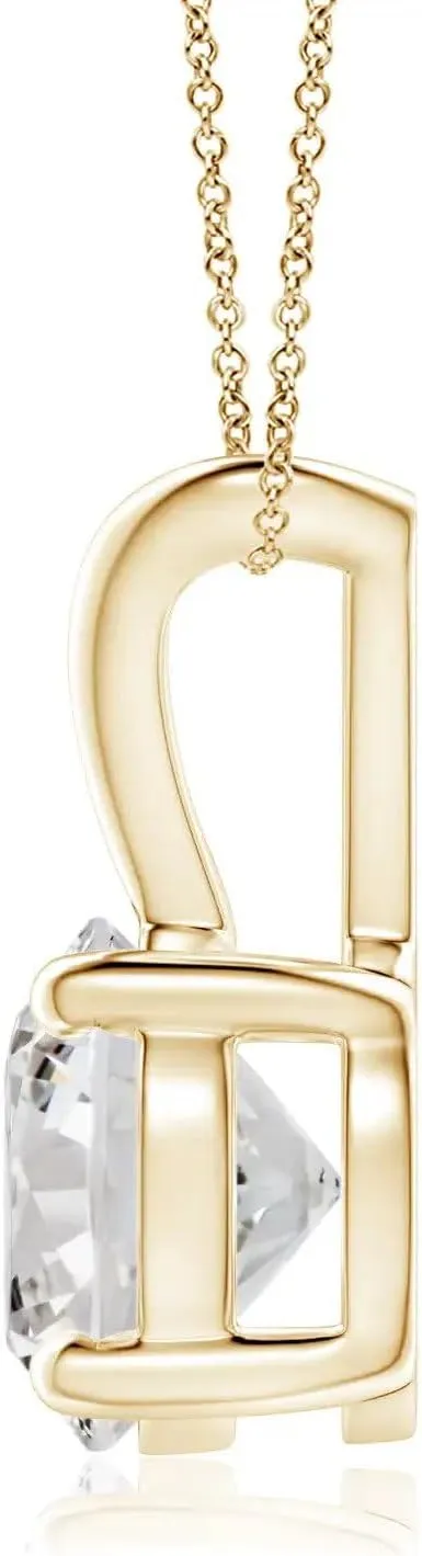 The Diamond Deal .25-1.00 Carat Round Brilliant Solitaire IGI Certifed Lab-Grown Diamond Solitaire Pendant Necklace | 14k Yellow or White or Rose/Pink Gold With 18" Gold Chain