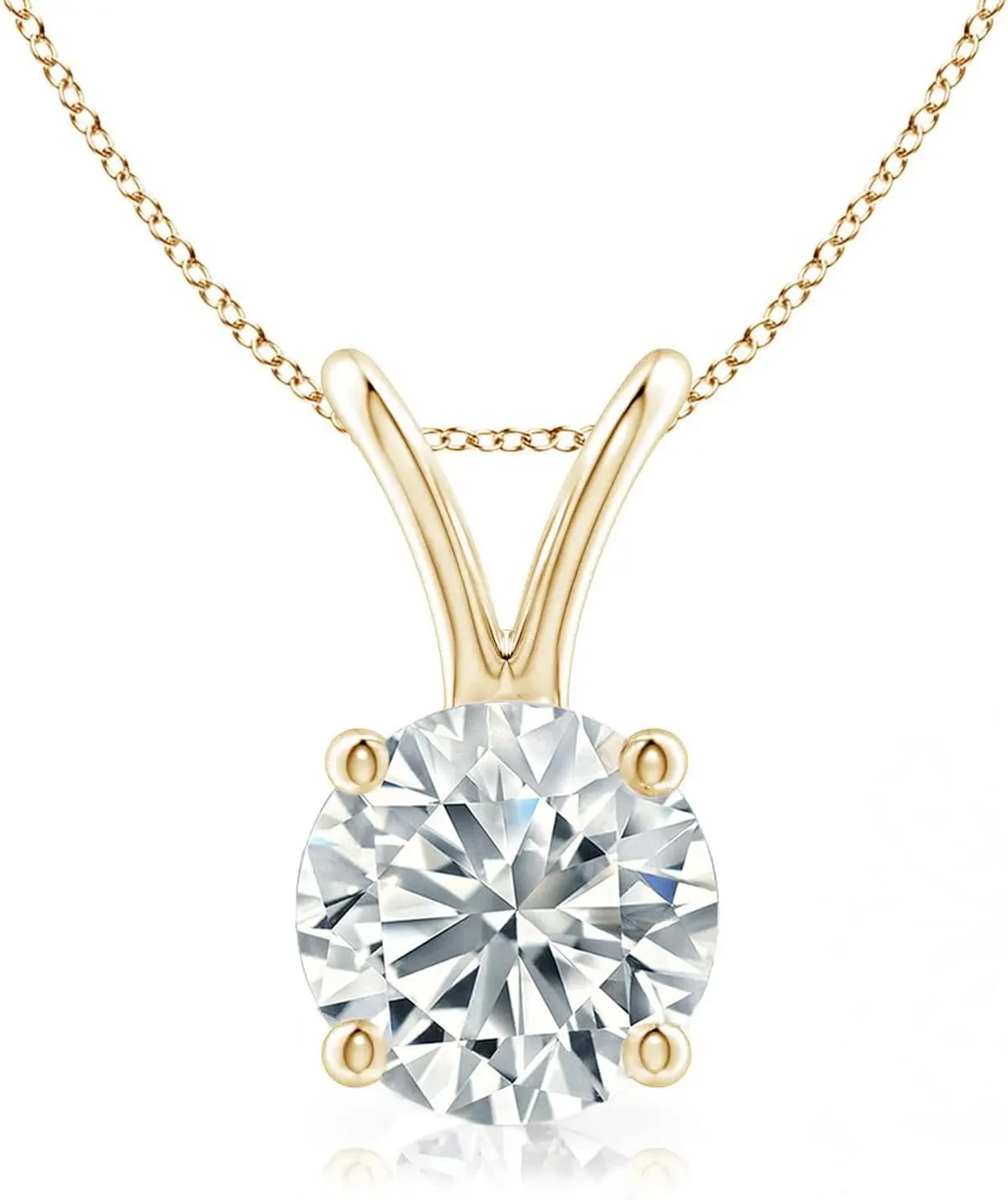 The Diamond Deal .25-1.00 Carat Round Brilliant Solitaire IGI Certifed Lab-Grown Diamond Solitaire Pendant Necklace | 14k Yellow or White or Rose/Pink Gold With 18" Gold Chain