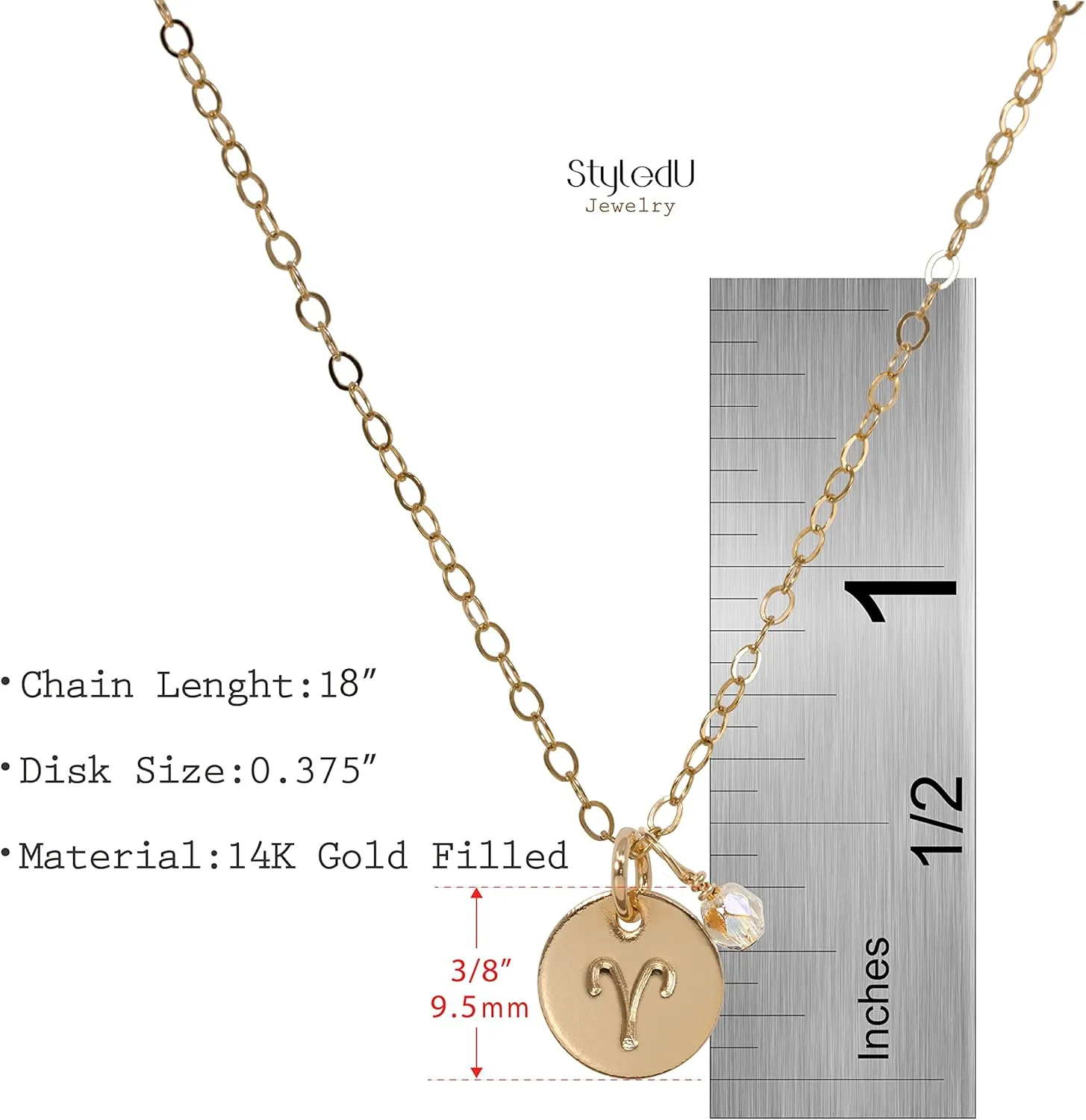 Tiny Zodiac Pendant Necklace, 14K Gold Filled Constellation Pendant with Birthstone Necklace, Personalized Birthday Gift for Women