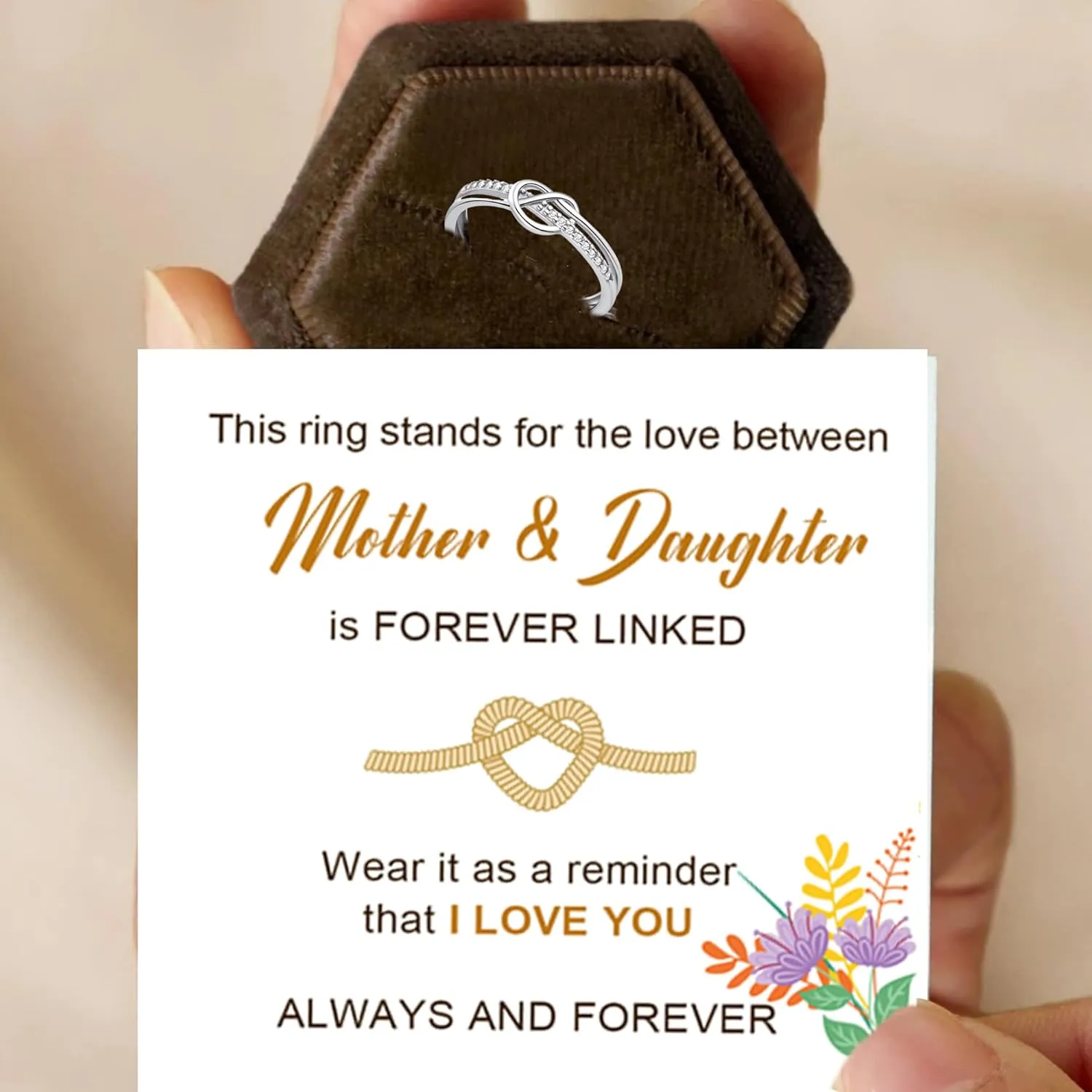To My Daughter Rings S925 Sterling Silver Cross Ring for Women Cubic Zirconia Sterling Silver Adjustable Ring Christian Pray Cross Thumb Rings With Inspirational Card