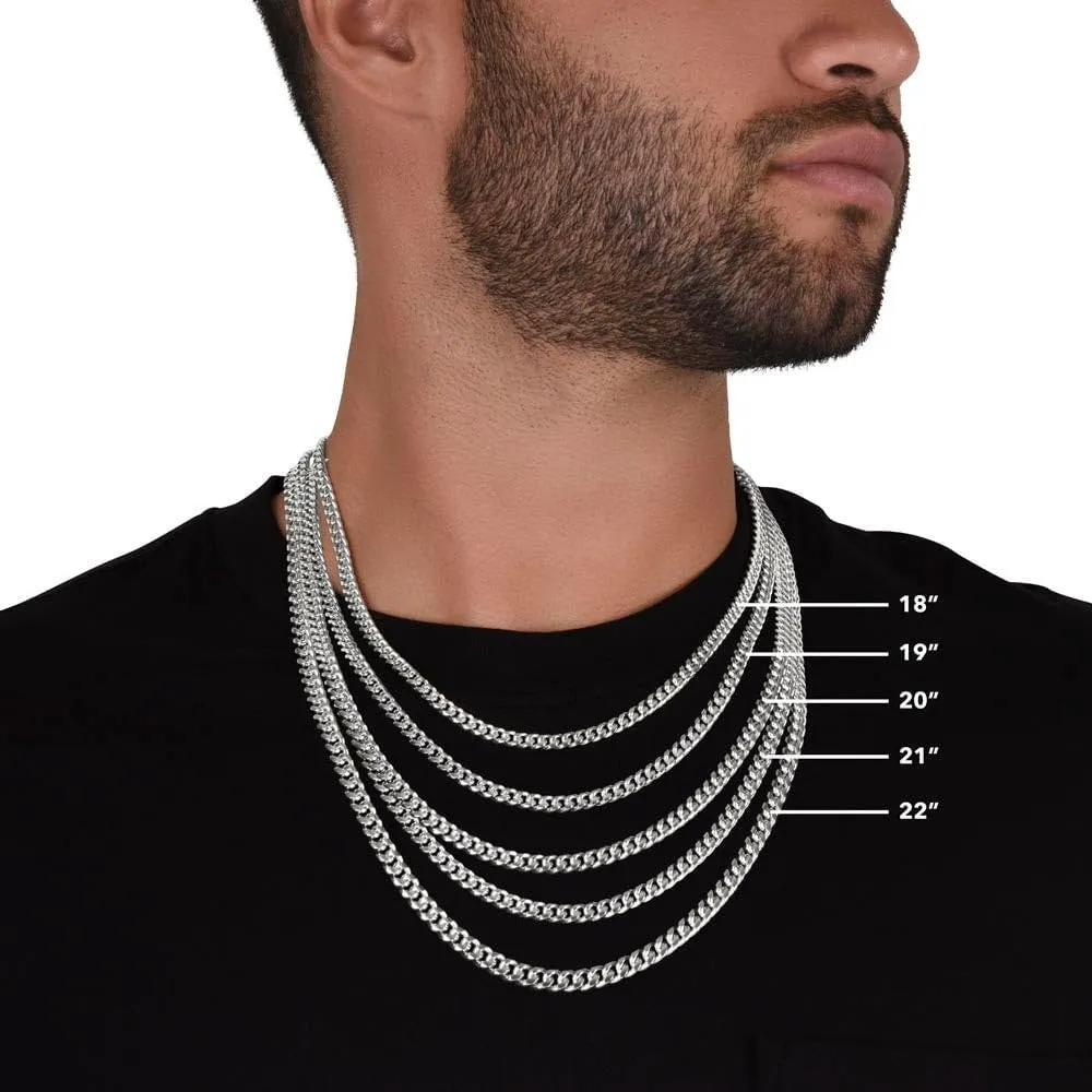 To My Grandson Necklace - Cuban Link Chain with Message Card and Gift Box