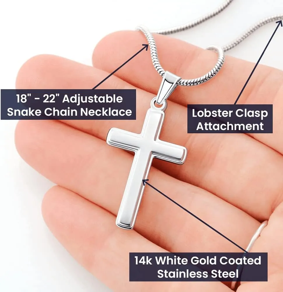 To My Son Cuban Cross Bracelet Gift From Mom & Dad | Gifts For Boy, Teen Boys For Birthday, Graduation | Beautiful Bracelet With Heartfelt Message Card & Present Box
