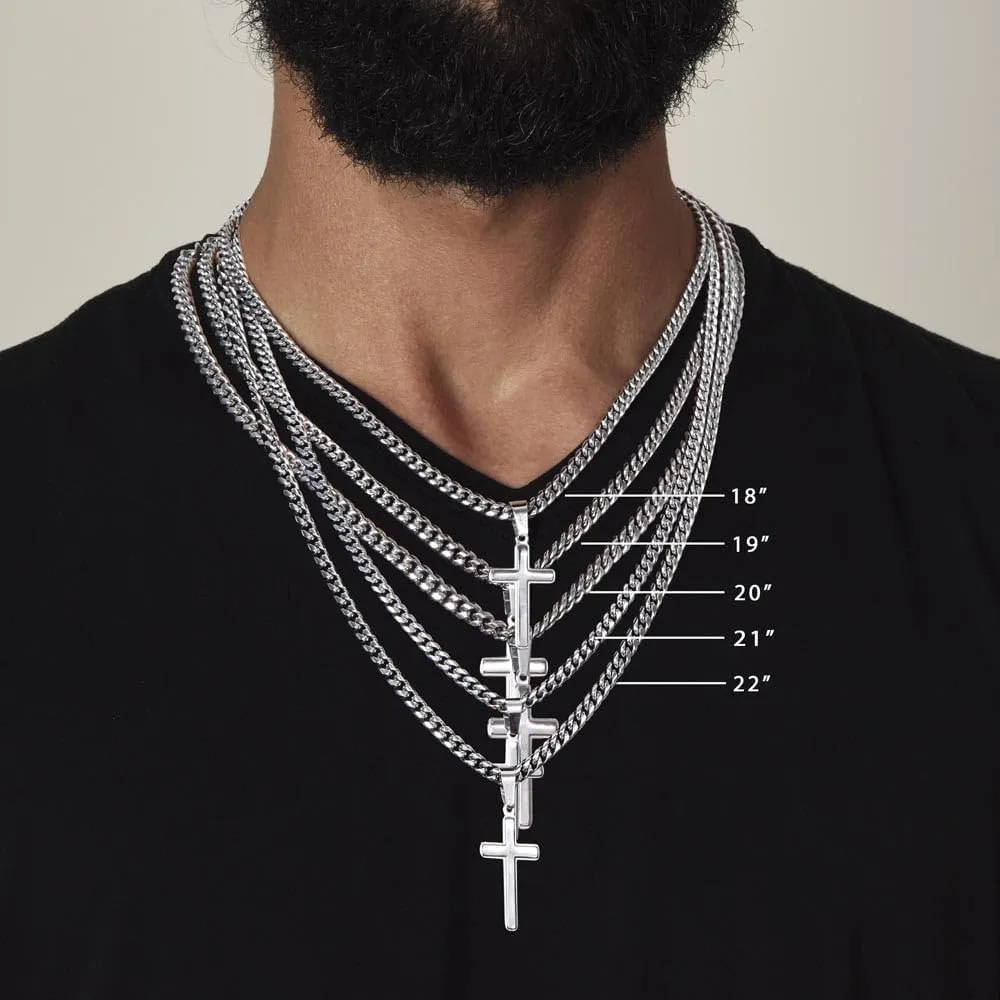 To My Son Gift Necklace, Christmas Gifts For Son, Old Lion Gift from Dad, Son Birthday Gift, Son Graduation, Christmas Gift Cuban Cross