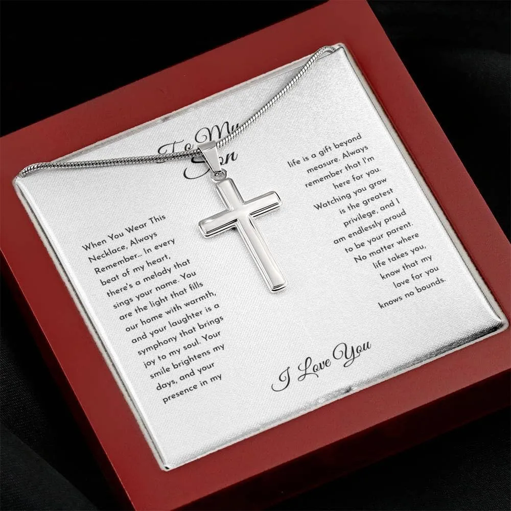To My Son Gifts, DAD To Son Necklace, Personalized Necklace for Son, Son Birthday Gift, Graduation Son Gift Ideas, Son Xmas Gift Cross