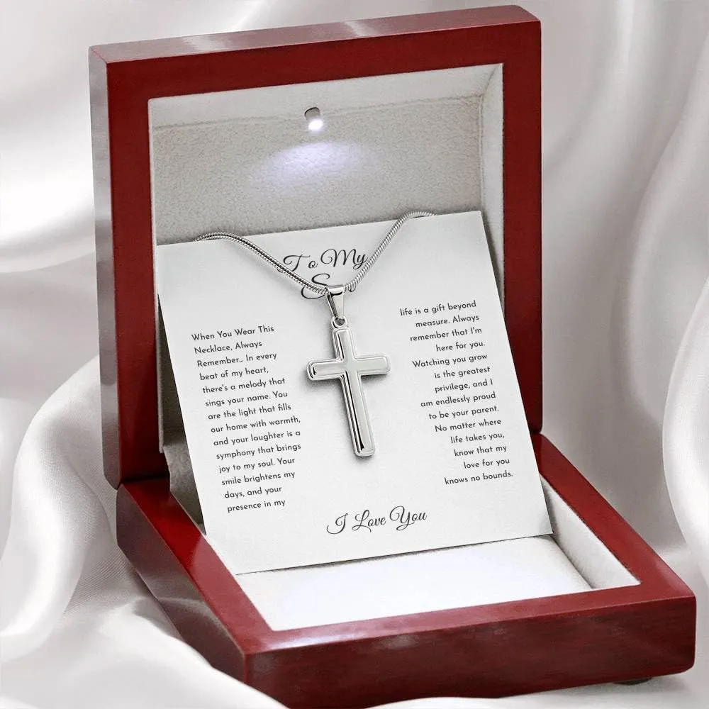 To My Son Gifts, DAD To Son Necklace, Personalized Necklace for Son, Son Birthday Gift, Graduation Son Gift Ideas, Son Xmas Gift Cross