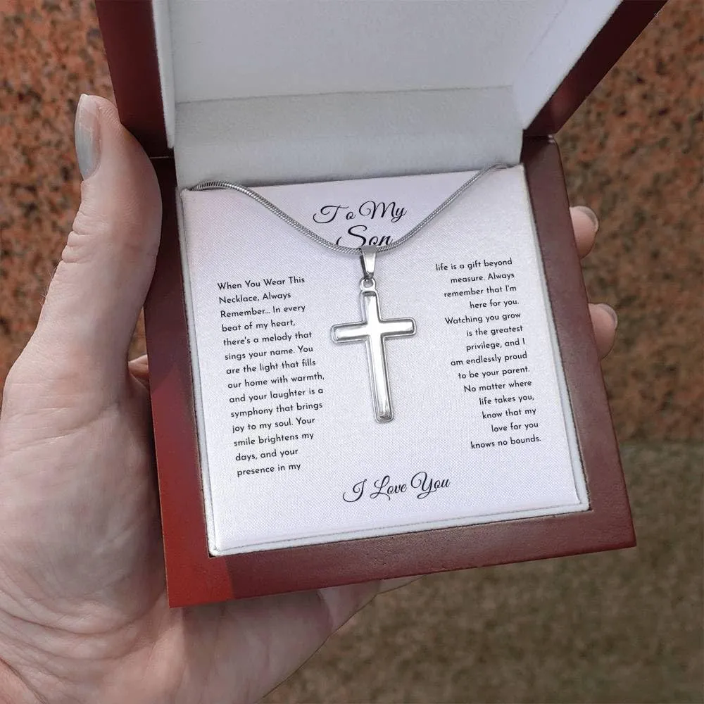 To My Son Gifts, DAD To Son Necklace, Personalized Necklace for Son, Son Birthday Gift, Graduation Son Gift Ideas, Son Xmas Gift Cross