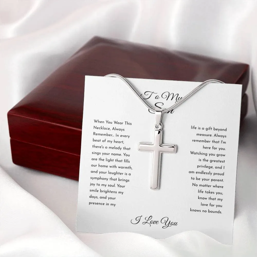 To My Son Gifts, DAD To Son Necklace, Personalized Necklace for Son, Son Birthday Gift, Graduation Son Gift Ideas, Son Xmas Gift Cross