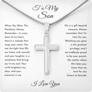 To My Son Gifts, DAD To Son Necklace, Personalized Necklace for Son, Son Birthday Gift, Graduation Son Gift Ideas, Son Xmas Gift Cross
