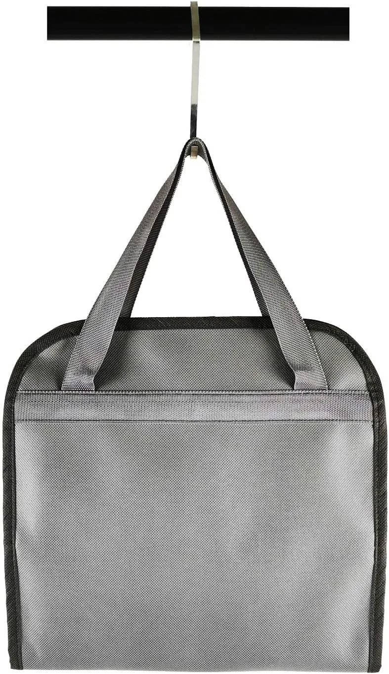 Travel Foldable Jewelry Rolls Bag Storage Pouch Hanging Jewelry Organizer with 8 Zippered Clear Pockets for Earrings Rings Necklaces Bracelets Watchbands (Grey)