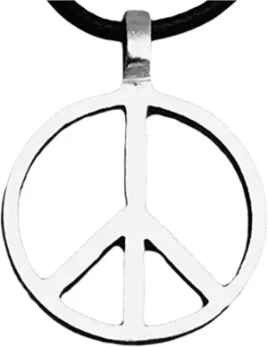 Trilogy Jewelry Pewter Classic Peace Sign Love Hippie Pendant on Leather Necklace