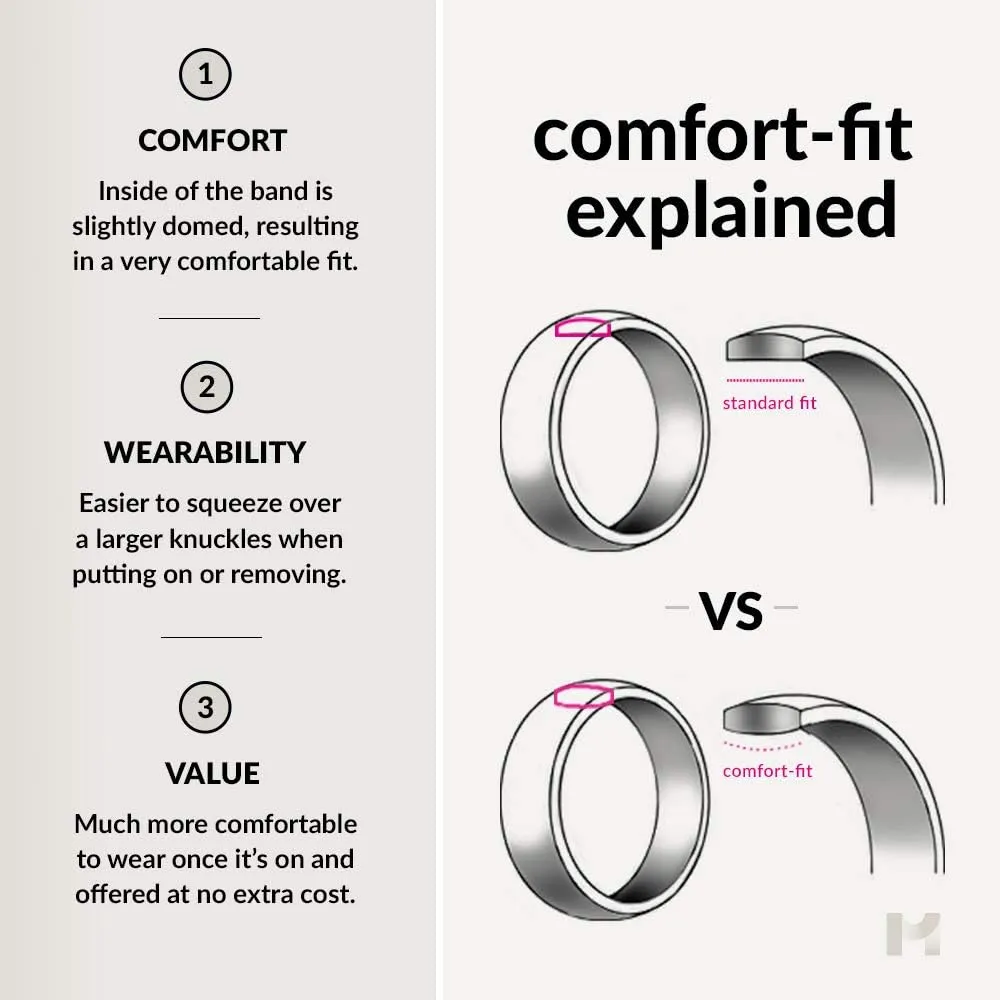 Tungsten Wedding Band Ring 8mm for Men Women 18k Rose Yellow Gold Plated Dome Center Line Black Brushed Polished