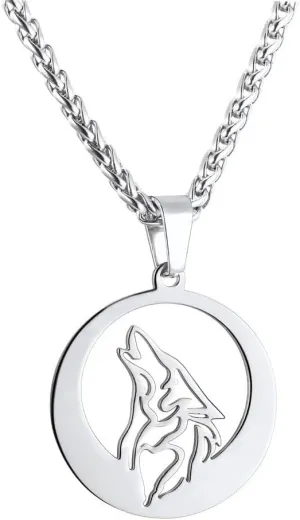 U7 Punk Chameleon/Eagle/Dragon/Hawk/Wolf Necklaces for Men Women, Retro Black Stainless Steel Animal Pendant Personalized Jewelry Gift Cool Necklace with 22 Inch Chain