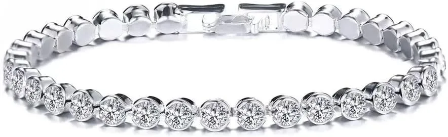 UMID 14K Gold Plated 4.5mm cubic zirconia classic tennis bracelet for men and women