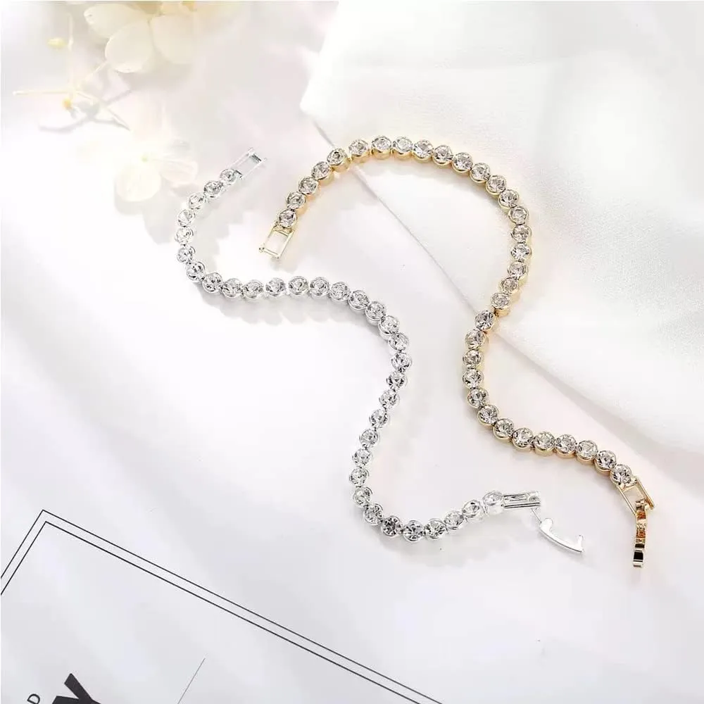 UMID 14K Gold Plated 4.5mm cubic zirconia classic tennis bracelet for men and women