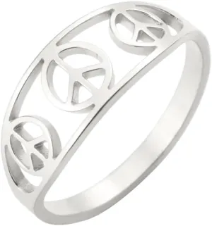 UNIFT Peace Sign Ring for Women Men Stainless Steel Hippie Style World Peace Symbol Ring 1960s 1970s Peace Symbol Jewelry Party Accessories